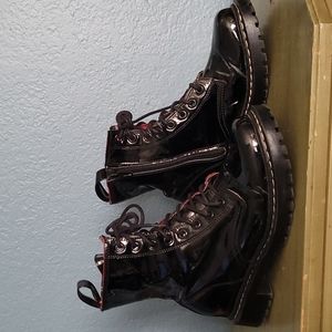 Black Glossy Combat Boot